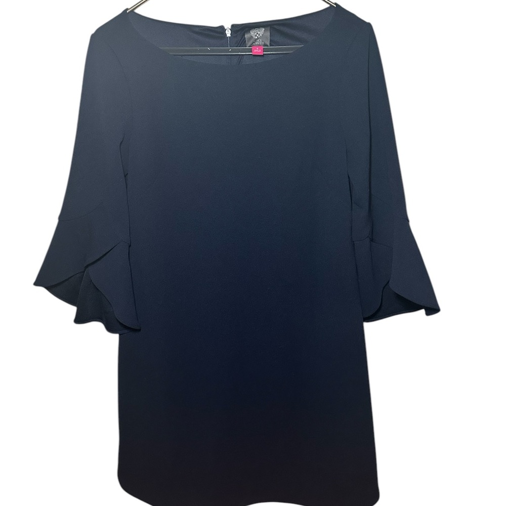 Vince Camuto Navy Blue Dress with Flared Sleeves